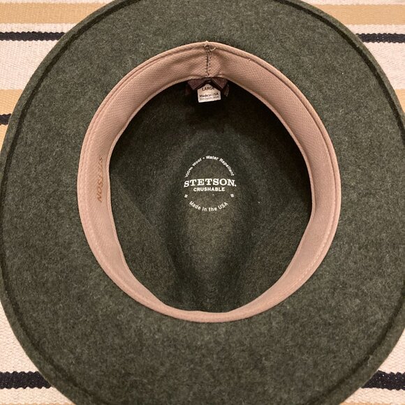 Fishing Crushable Felt Fedora, Stetson , Size Large, 7 1/8 - 7 1/4, 58-59 - Picture 2 of 4